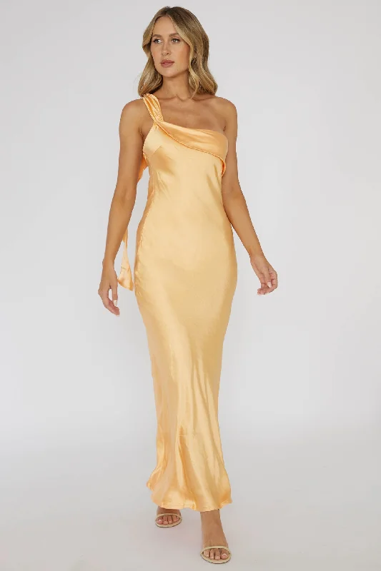 Carmel One-Shoulder Sash Maxi Dress Rockmelon