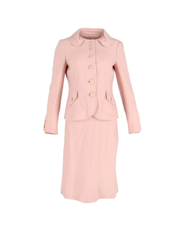 Sophisticated Pink Wool Suit Set by Moschino Cheap and Chic