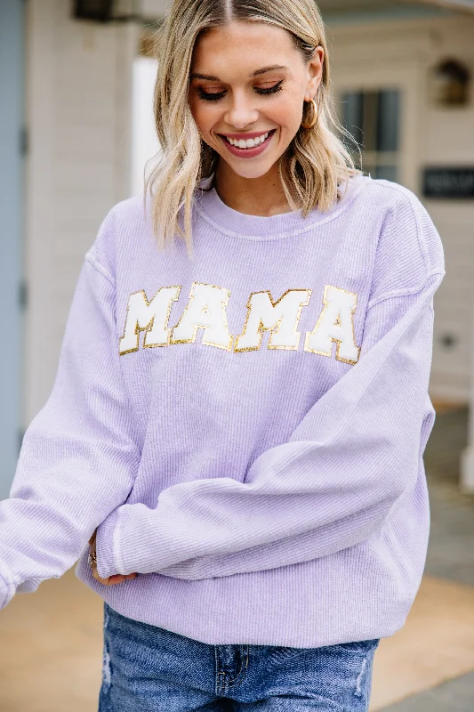 High-fashion styles at affordable prices Bold Mama Lilac Purple Varsity Corded Sweatshirt High-fashion styles at affordable prices Bold Mama Lilac Purple Varsity Corded Sweatshirt