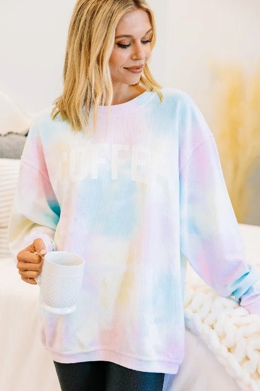 Elegant and comfortable women’s fashion wear   Coffee Graphic Tie Dye Sweatshirt