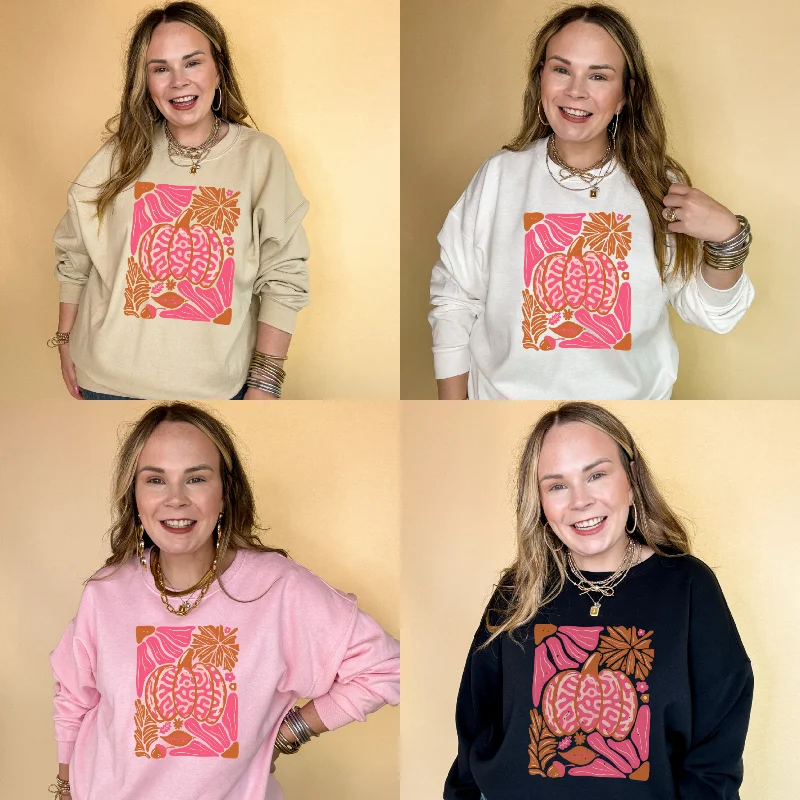 Stylish plus-size clothing for women Online Exclusive | Groovy Pink Pumpkin Graphic Sweatshirt in Multiple Color Options Stylish plus-size clothing for women Online Exclusive | Groovy Pink Pumpkin Graphic Sweatshirt in Multiple Color Options