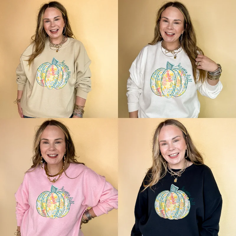Timeless clothing pieces every woman should own Online Exclusive | Happy Fall Floral Pumpkin Design Graphic Sweatshirt in Multiple Color Options Timeless clothing pieces every woman should own Online Exclusive | Happy Fall Floral Pumpkin Design Graphic Sweatshirt in Multiple Color Options