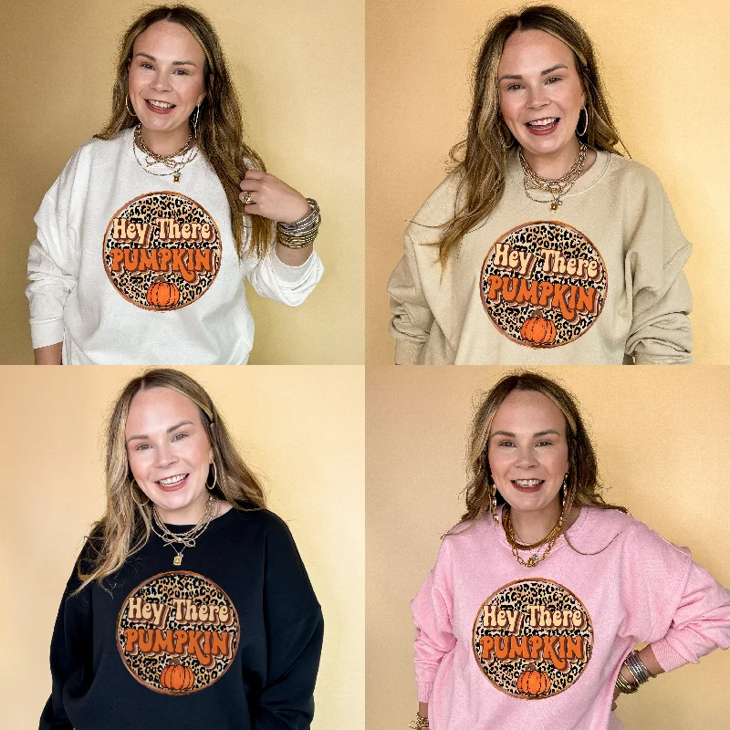 Fashionable, yet affordable women’s apparel Online Exclusive | Hey There Pumpkin on Leopard background Graphic Sweatshirt in Multiple Color Options Fashionable, yet affordable women’s apparel Online Exclusive | Hey There Pumpkin on Leopard background Graphic Sweatshirt in Multiple Color Options