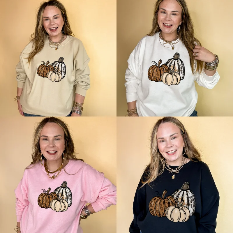 Clothing that’s as bold as you are Online Exclusive | Trio Fall Variety Pumpkins Graphic Sweatshirt in Multiple Color Options Clothing that’s as bold as you are Online Exclusive | Trio Fall Variety Pumpkins Graphic Sweatshirt in Multiple Color Options
