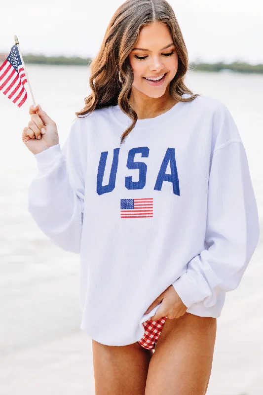 Discover the latest trends in women’s fashion Simply Patriotic White Graphic Corded Sweatshirt Discover the latest trends in women’s fashion Simply Patriotic White Graphic Corded Sweatshirt