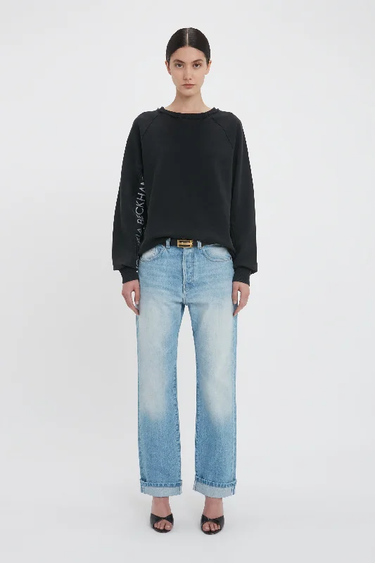 Effortlessly stylish outfits for the modern woman   Branded Sweatshirt In Black